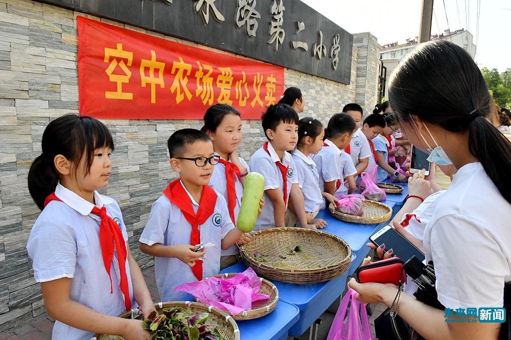 合肥：小学生义卖自种蔬菜献爱心