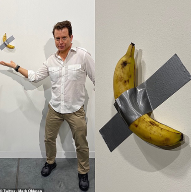 卡特兰价值15万美金的香蕉作品被吃掉啦