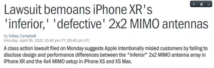 苹果隐瞒 iPhone 信号差，被索赔 500 万美元